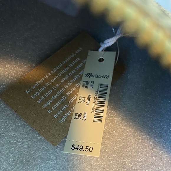 Madewell Leather Pouch Clutch in Animal Printed Calf Hair Sage Mist NWT - Picture 9 of 9